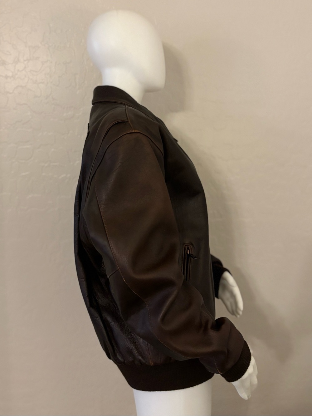 VNTG Harley-Davidson Legendary High Roller Brown Leather Bomber Varsity Jacket L - Picture 8 of 16